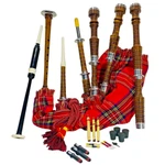 Great Highland Bagpipe Scottish Royal Stewart Tartan - Free Carrying. Fixed Price $167.97.