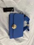 La Terre Blue Shoulder Bag Gold-tone Hardware Push Lock For Women. Fixed Price $29.00.