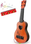 Kids Guitar Musical Toy Ukulele Classical Instrument(brown),with Extra Harmonica. Fixed Price $13.99.