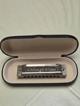 Chicago Blues Harp Diatonic 10 Hole Harmonica In Key Of With Case. Fixed Price $10.00.