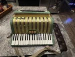 Green Gold Hohner Marchesa Piano Accordion Lm 41 120. Fixed Price $350.00.