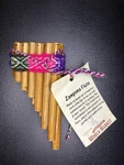 World Market Handmade Bamboo Zampona Pan Flute Brown Medium Bore Colorful Band. Fixed Price $30.00.