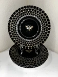 4-NWT Honeycomb Bee Design 10.5 Dinner/salad Plates With An 18K-GOLD Detailing. Fixed Price $59.00.