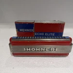 Vintage 1940'S Hohner Echo Elite Harmonica Key Of & Art Deco W/original Box. Fixed Price $50.00.