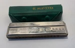 Vintage Hohner Echo No 2209 Key Made Germany Harmonica With Case. Fixed Price $12.50.