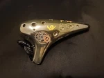 Brown 12-HOLE Steampunk Ocarina Stl High-grade Handcrafted Ceramic Tenor A4-F6. Fixed Price $60.00.