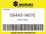 Suzuki Genuine Spring, Inner 09443-14070. Fixed Price $7.90.