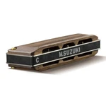 Suzuki Manji M-20W 10-HOLE Diatonic Harmonica, Wooden Walnut Covers, Key Of. Fixed Price $119.99.