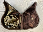 Vintage King By Musical Instruments Double French Horn + Mouthpiece Case. Fixed Price $275.00.