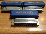 Harmonica Set Of 3 Hohner Blues Ms Key D G Excellent Harps. Fixed Price $49.00.