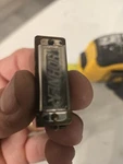 Playable Hohner Mini Harmonica Key Of Model # 38-C Blue Plastic Storage Box. Fixed Price $17.00.