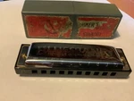 Vintage Hohner International Bluesband Harmonica With Case. Fixed Price $9.99.