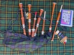 Scottish Great Highland Bagpipes Vintage Natural Finish Silver Mounts With. Fixed Price $169.00.