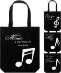 4 Pcs Music Canvas Totes For Piano Books Reusable Grocery Bags.... Fixed Price $26.47.