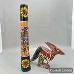 Boomiri Australia Black Didgeridoo Hand Painted Aboriginal Art W Kangaroo Statue. Fixed Price $89.99.