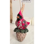 Jim Shore Heartwood Creek Highland Glen Cardinal Pinecone 5" Tall New Box. Fixed Price $28.95.