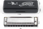 New Silver Swan Harmonica 10 Hole Key Of For Blues Rock Jazz Folk Us. Fixed Price $17.00.
