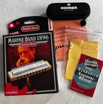 New Hohner Marine Band 1896 Harmonica Deluxe Set Key Free Online Lessons. Fixed Price $62.00.