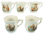 5 Teacups From Toy Set Children Donkey Organ Grinder Music Vintage Is. Fixed Price $22.49.