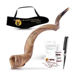 Proshofar Israel Set, Natural Kudu Horn Shofar, Kosher Yemenite Tradit.... Fixed Price $186.94.