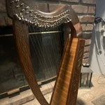 Hand Carved Celtic Lever Harp 26 String Knotwork Floral Carvings Folk Irish.. Fixed Price $700.00.