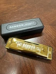 New Randon Harmonica Blues Holes 10 Tones Mouth Gold. Fixed Price $9.99.