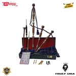 Irish Tartan Scottish Highland Bagpipes Silver Mounts Royal Stewart With Box. Fixed Price $180.99.