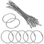 2MM Stainless Steel Wire Keychain 6.3" Aircraft Cable Ring Luggage Loops. Fixed Price $10.95.