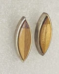 Designer Signed Modernist Sterling Silver Scottish Oak Wood Surfboard Earrings. Fixed Price $69.99.