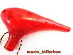 Tng -translucent Red 12 Holes Alto Ocarina Flute & Bag-made Taiwan. Fixed Price $17.99.