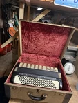 Vintage Old German Hohner Marchesa Accordion Musical Instrument With Case. Fixed Price $299.99.