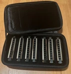 Hohner Blues Band 7 Key Harmonica Black Case Set Flat G. Fixed Price $42.99.