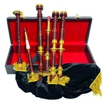 Scottish Great Bagpipes Mounts Rosewood Velvet Cover With Hard Case/tutor Book. Fixed Price $214.53.