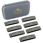 Eastrock Harmonica Set Of 7, 10 Holes Blues Harp Mouth Organ 7KEY-BK. Fixed Price $71.65.