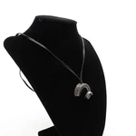 King Baby Studios Ram Horn Pendant On Leather Fine Silver .925. Fixed Price $210.00.
