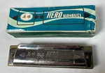 Vintage Hero Harmonica M1206 - 10 Hole Beginners Made Shanghai With Box. Fixed Price $10.25.