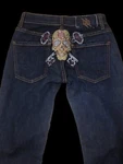 Hart & Huntington Tattoo Co Embroidered Skull Keys Low Rise Jeans Size 23 Tall. Fixed Price $45.00.