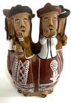 Vintage Clay Pottery Peru Ocarina Flute Whistle Inca 6 Women Folk Art Figures. Fixed Price $19.80.